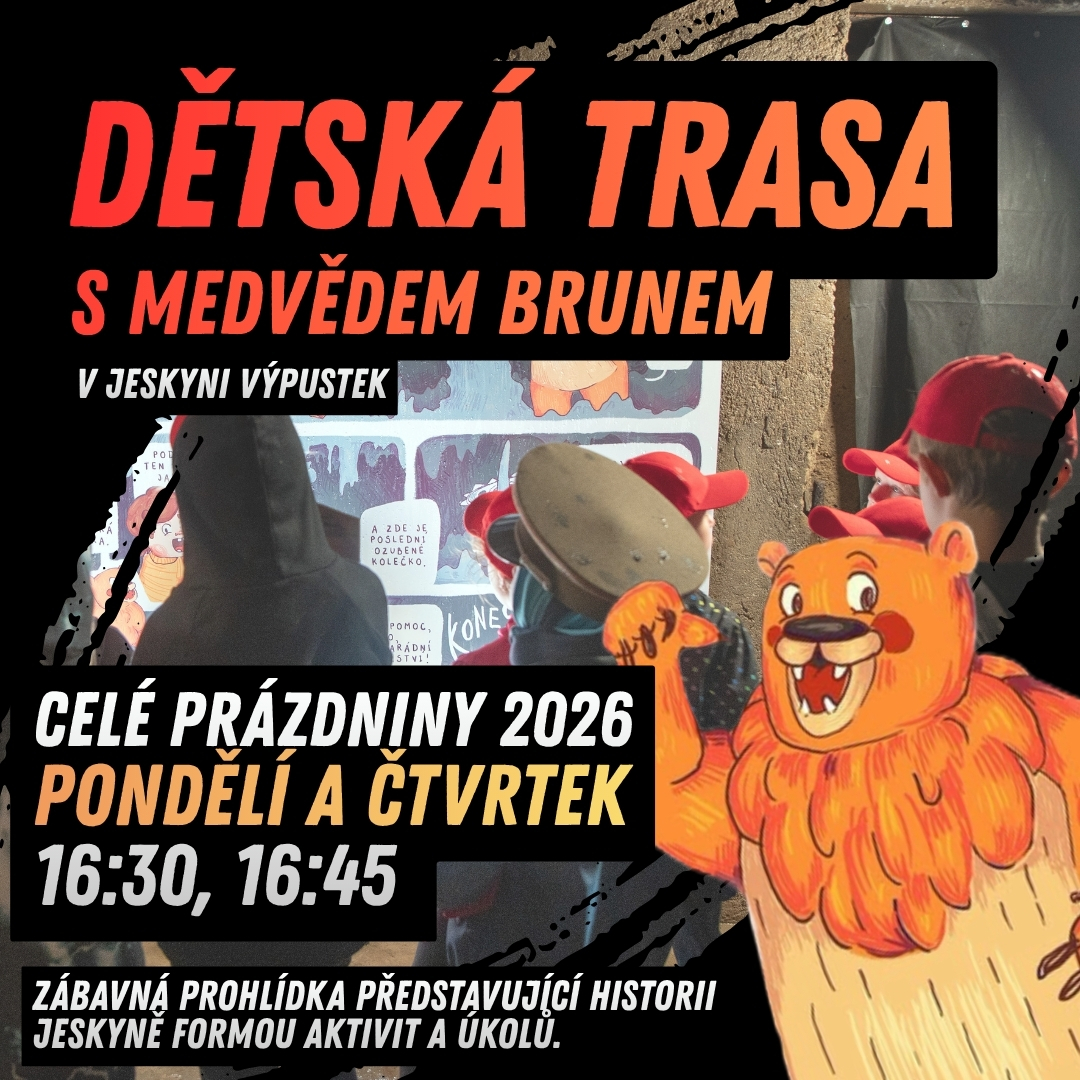 Dětské prohlídky v jeskyni Výpustek o letních prázdninách 2026